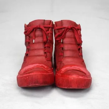

High Mens Handmade Luxury Top Cowhide Genuine Leather Boots Lace Up Vintage Trainers Sneakers Hip Hop Casual Platform Shoes Boot