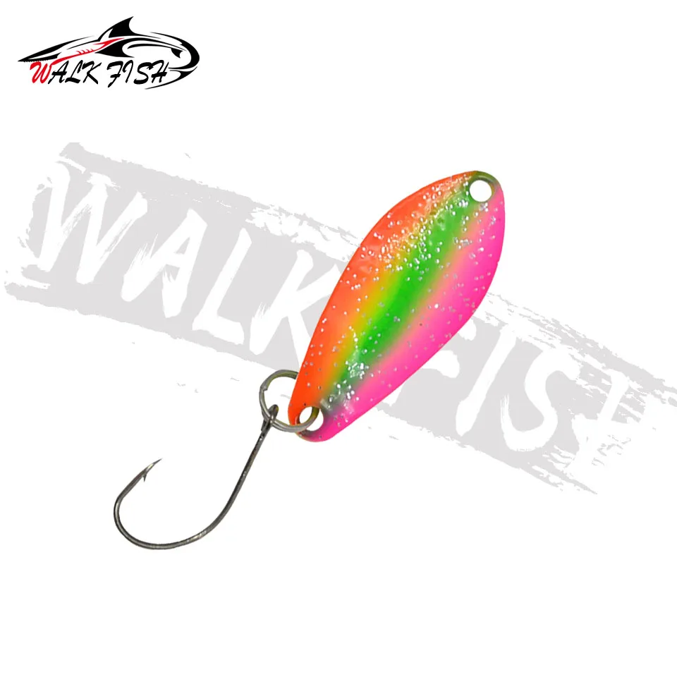 SPAZIERGANG FISCH 1PC 3g 31mm Metall Angeln Locken Pesca Löffel Köder Mit Einzel Haken Harten Köder lockt Spinner Für Forelle Barsch Japan Wobbler – Detail 7
