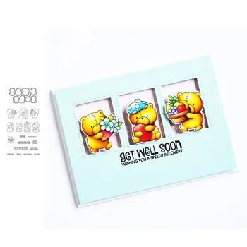 

JC Cutting Die and Rubber Stamp Scrapbooking Bear Flower Fruit Phrase Craft New Die Cut Stencil Card Make Album Sheet Decoration