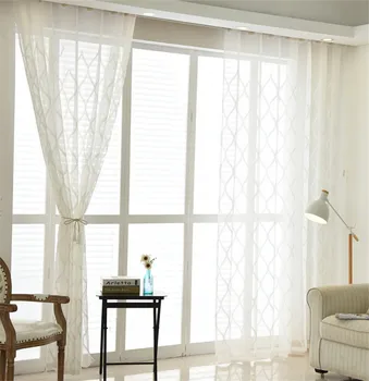

Curtain, window screen, white diamond lattice towel, embroidered gauze curtain