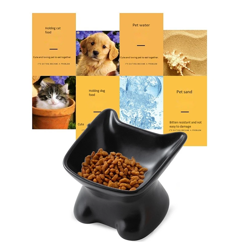 Керамическая миска для домашних животных, милая мультяшная кормушка для маленьких собак и кошек, кормление и вода для питья, товары для домашних животных