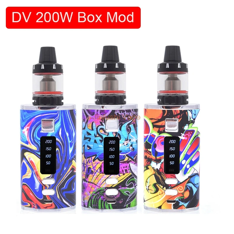 

200W Vape Kit 4400mAh Battery 3.0ml Atomizer Tank Digital Screen Adjustable Voltage Eelectronic Cigarette Box Mod VS TC 200W Kit