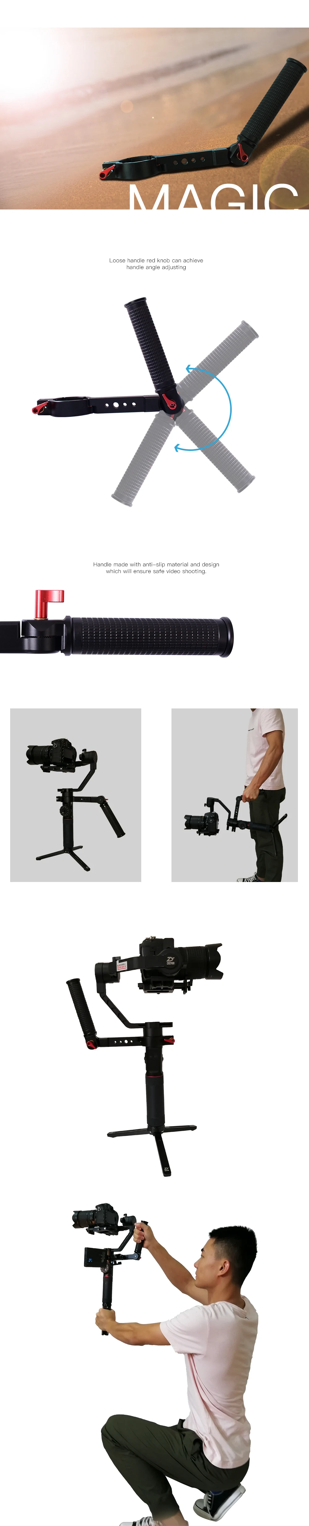 DF DIGITALFOTO универсальная ручка для Zhiyun Crane 2 RONIN S подключение микрофона, монитор удлинитель, угол регулируемый