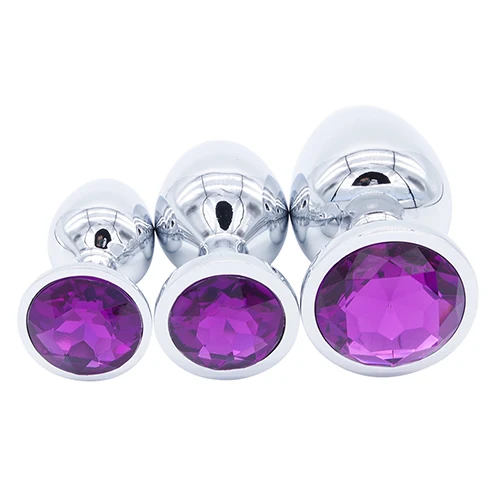 3 in one Adult Producs For Gay Men Women Metal Anal Plug Stainless Steel Butt Jeweled Large Medium Small Sex Toys | Красота и