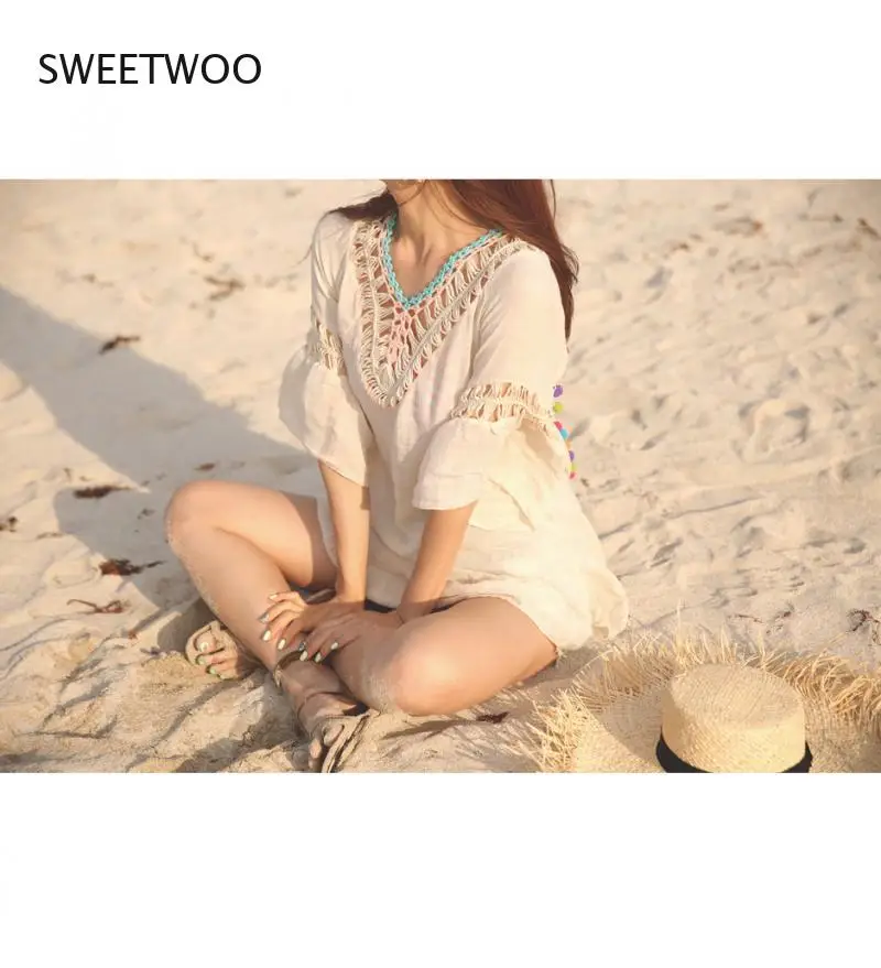 Sexy Beach Cover Up Long Pareos Bikinis Swim Cover Up Robe Plage Bikini Outing Boho Beachwear Beach Dress Swimwear