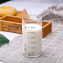 Утолщенная стеклянная мерная чашка для выпечки, микроволновая печь, мерная чашка с соломенным завтраком, чашка для кофе с молоком, подарок для детей на Рождество