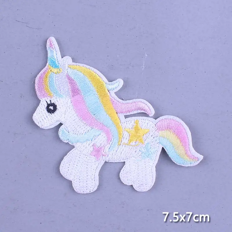 

Cartoon Embroidered Patches For Clothing Sticker Iron On Patches On Clothes Cute Animal Applique Leaves Unicorn Rainbow Patch