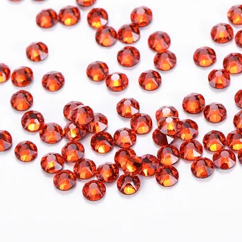 

Orange HotFix Rhinestones 8 Big 8 Small Cut Facets For DIY Garment Stone