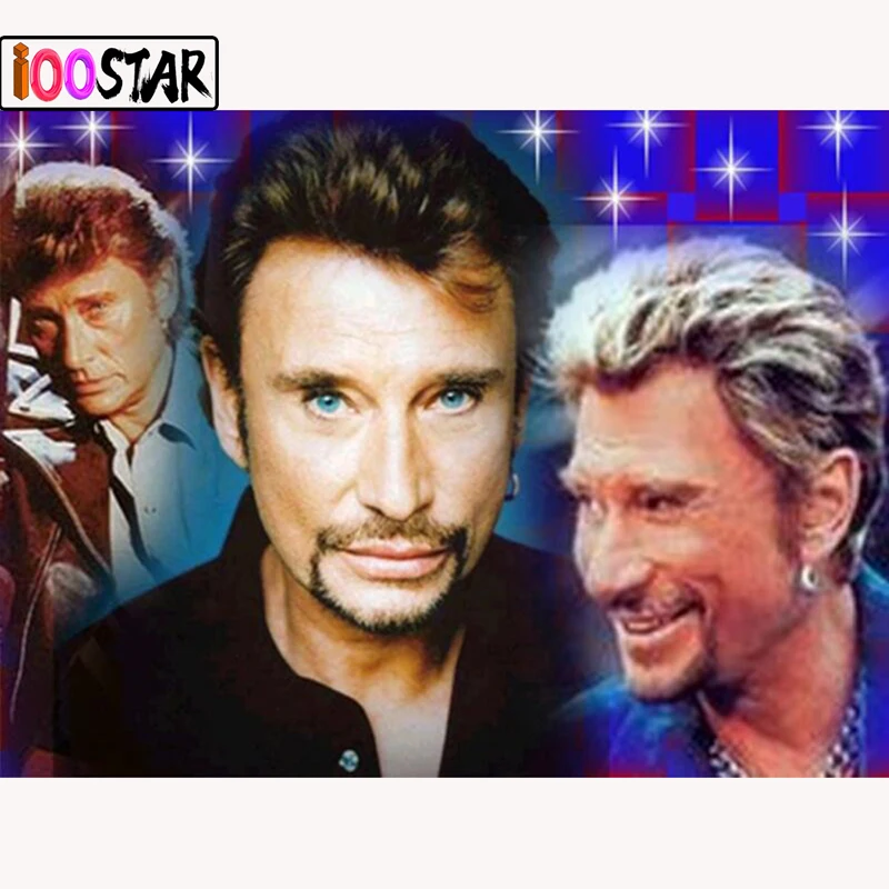 diy 5d diamond embroidery Johnny hallyday Home Decoration 3d Painting Full Square Round Mosaic Needlework Gift | Дом и сад
