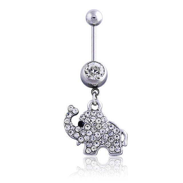 Belly Button Ring 14G Cute Fox Belly Ring Bunny Sexy Navel Piercing Rabbit Belly Bar Elephant Ombligo Pircing Owl Cat