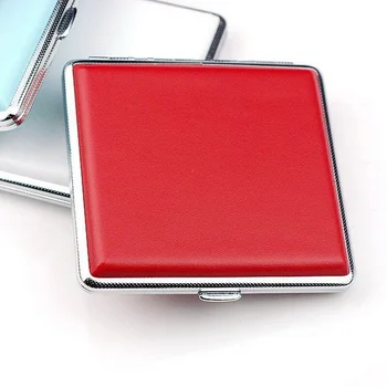 

Women Cigarette case Red Leather Cigarette Box Case Hold For Cigarette Woman Slim Cigarette Case Box Hold For 20Pcs