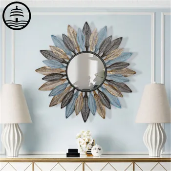 

BAO GUANG TA French Decorative Mirror Country Wrought Iron Wall Decoration 3D Wall Decoration Home Decor Wall Hanging A2128