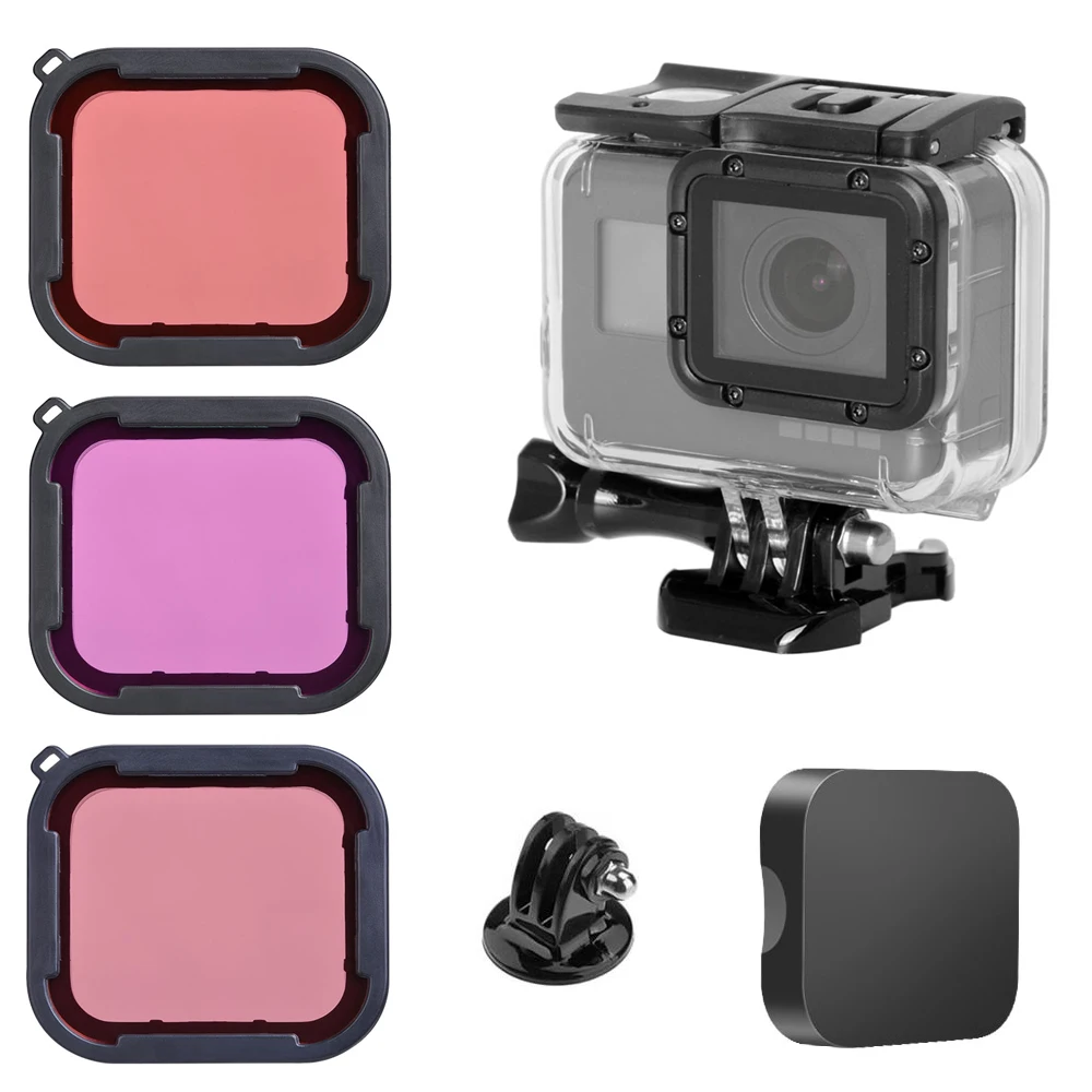 

40M Underwater Diving Waterproof Housing Case + Dive Color Lens Filter Kit for GoPro Hero 7 6 5 Black Camera go pro Accessories