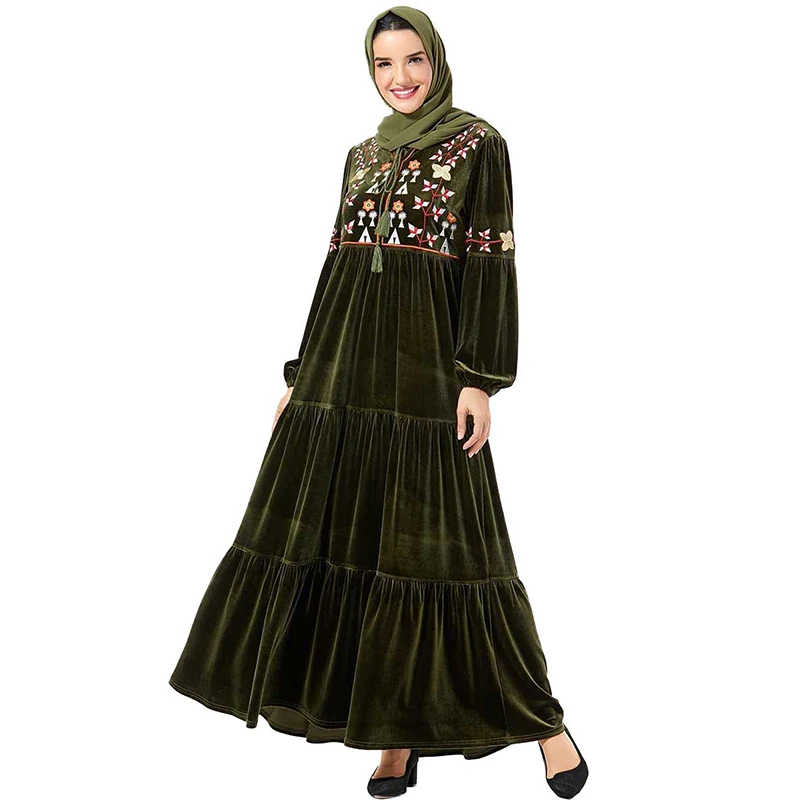 Jilbab бархат abaya Дубай мусульманский хиджаб платье кафтан исламский Абая для женщин Tesettur Elbise турецкий кафтан Vestidos Musulmanes