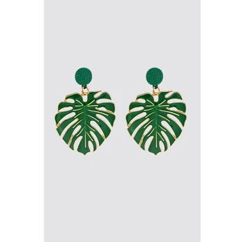 

Match-Right Hot Sale Enamel Leaf Dangle Earrings Ethnic Boho Jewelry 2020 New Design Drop Earrings for Women Party Gift SR1069