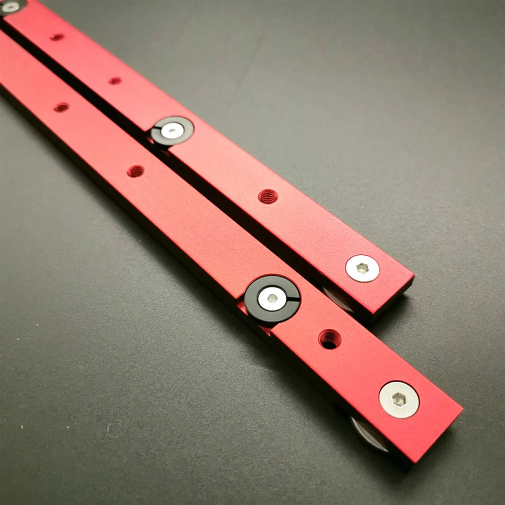

Aluminium Alloy Red T Slot Slider T-Track Miter Bar Table Saw Gauge Durable Practical Beveled Track Pusher Woodworking Tool