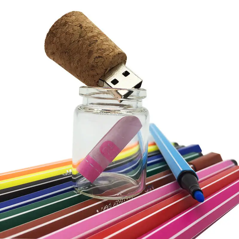 Usb флеш-накопитель 128 Гб 2,0 деревянный cle usb 64 ГБ флеш-накопитель 4 ГБ 8 ГБ 16 ГБ Флешка 32 Гб стеклянная бутылка usb флеш-накопитель логотип на заказ