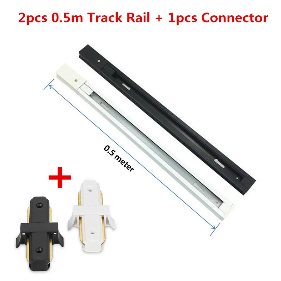 2pcs 0.5m Track Rail COB 12 Вт 20 Вт 30 Вт светодиодный Трековый светильник алюминиевый потолочный рельсовый трек светильник ing Spot Rail Замена прожекторов галогенные лампы AC220V - Испускаемый цвет: 2pcs 0.5m Track Rail