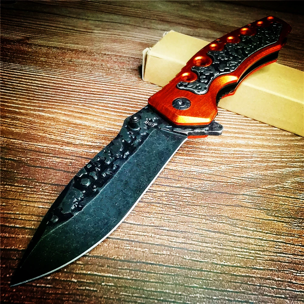 213mm 9CR18MOV Blade Quick Open Folding Knife Military Shaped Pocket Tactical Blade Survival