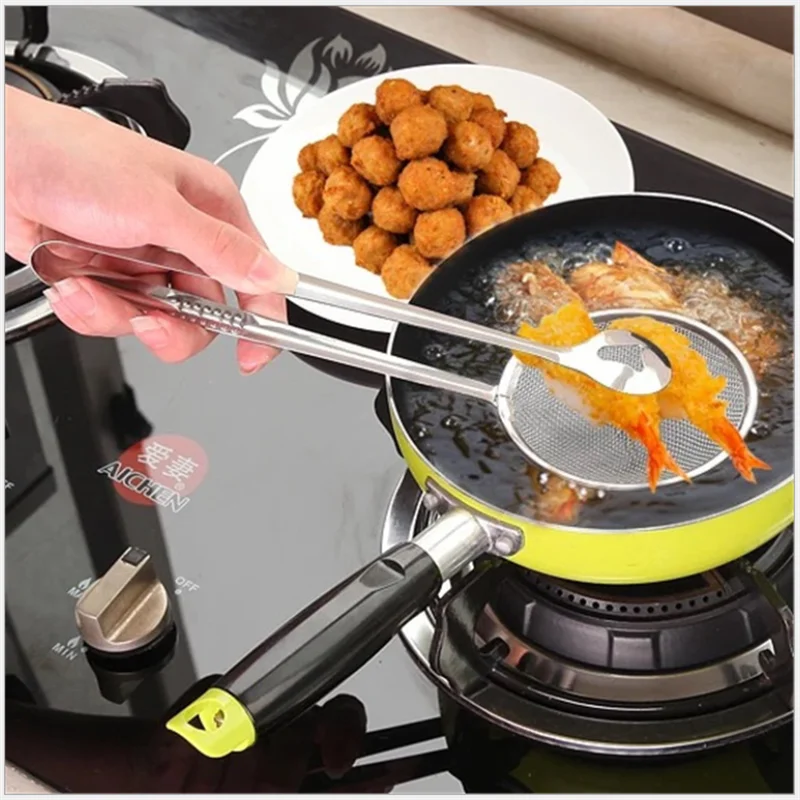 

1Pc Stainless Steel Fried Food Colander Drain Clip Strainer Filter Fried Food Folder Kitchen Gadgets Kitchen Accessories Cocina.