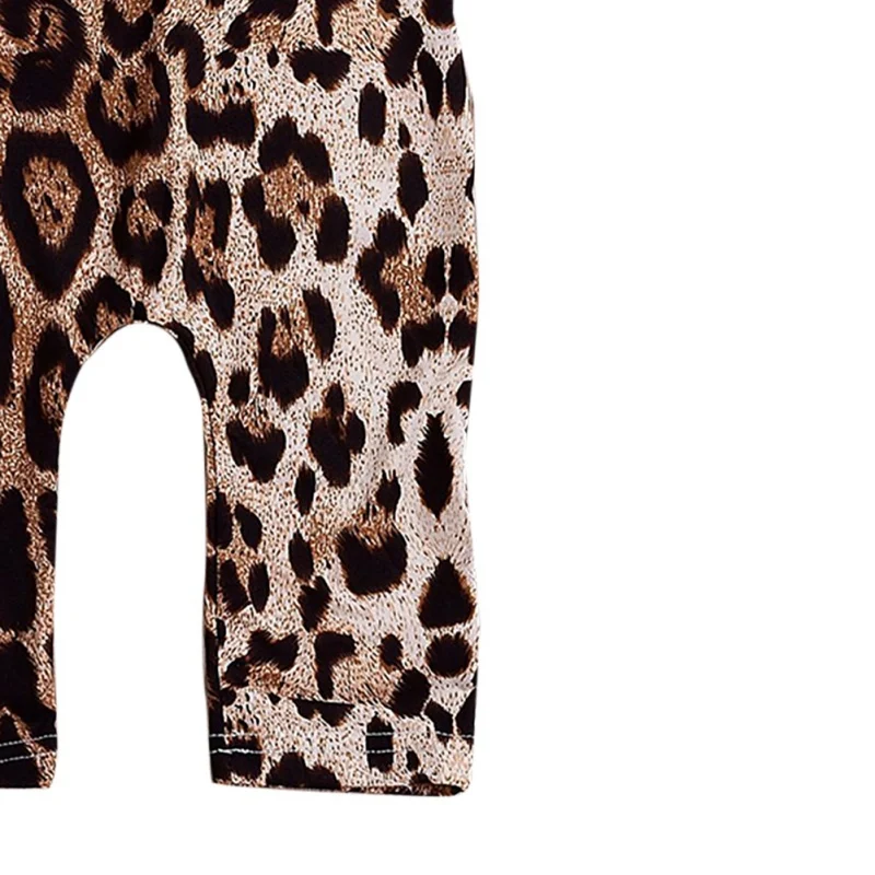 New Newborn Baby Girls Clothes Print Leopard Vest Romper Harem Sleeveless Jumpsuit Outfits Clothes