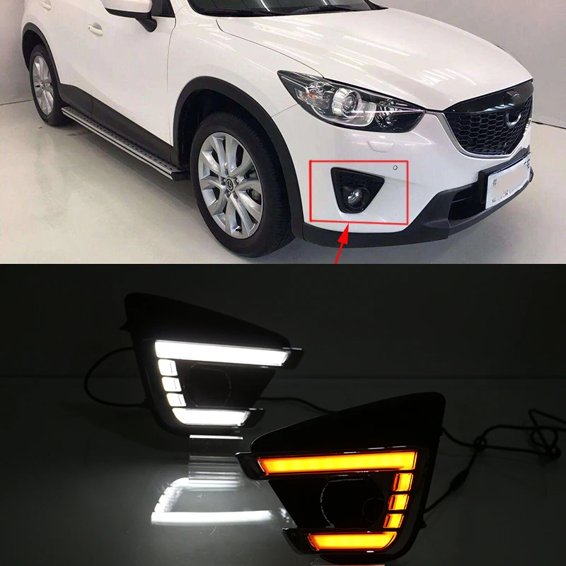 1 пара автомобильных мигающих дневных ходовых огней для Mazda cx 5 cx5 2012 2013 2014 2015 2016
