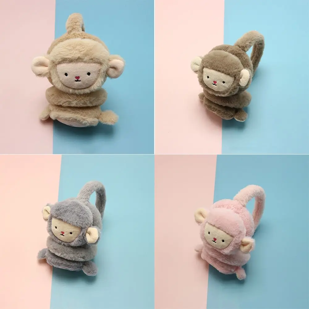 

Kawaii Winter Cartoon Monkey Warm Earmuff Headband Earflap Plush Thick Soft Ear Cover