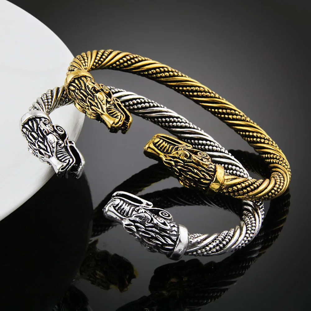 Подростковый браслет с волчьей головой, индийские ювелирные изделия, модные аксессуары, викинги, мужские часы наручные браслеты-манжеты для женщин, браслеты
