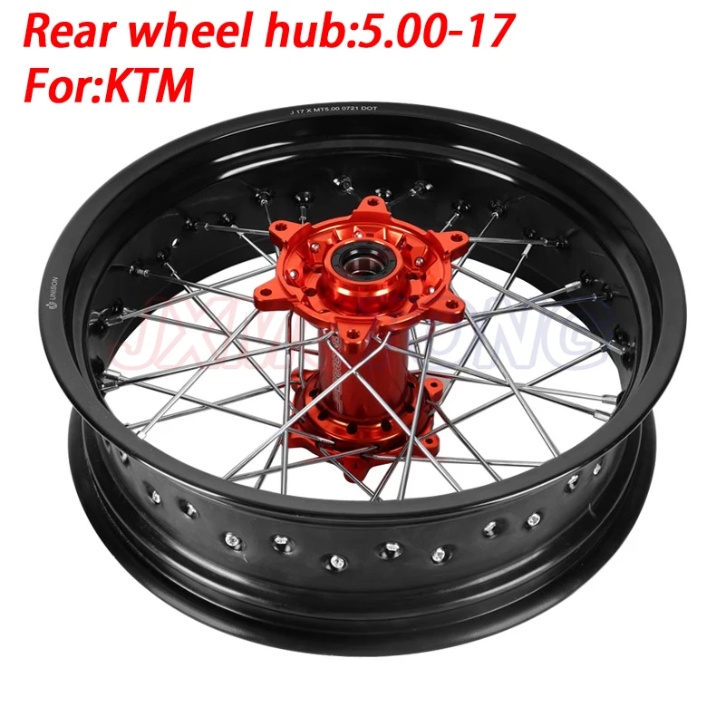 

5.0*17" Supermotard Rear Wheel Orange Hub Rim For KTM SXF EXC-R XC-F SX EXC 300 450 125 250 350 530 2003-2017 2008 2007