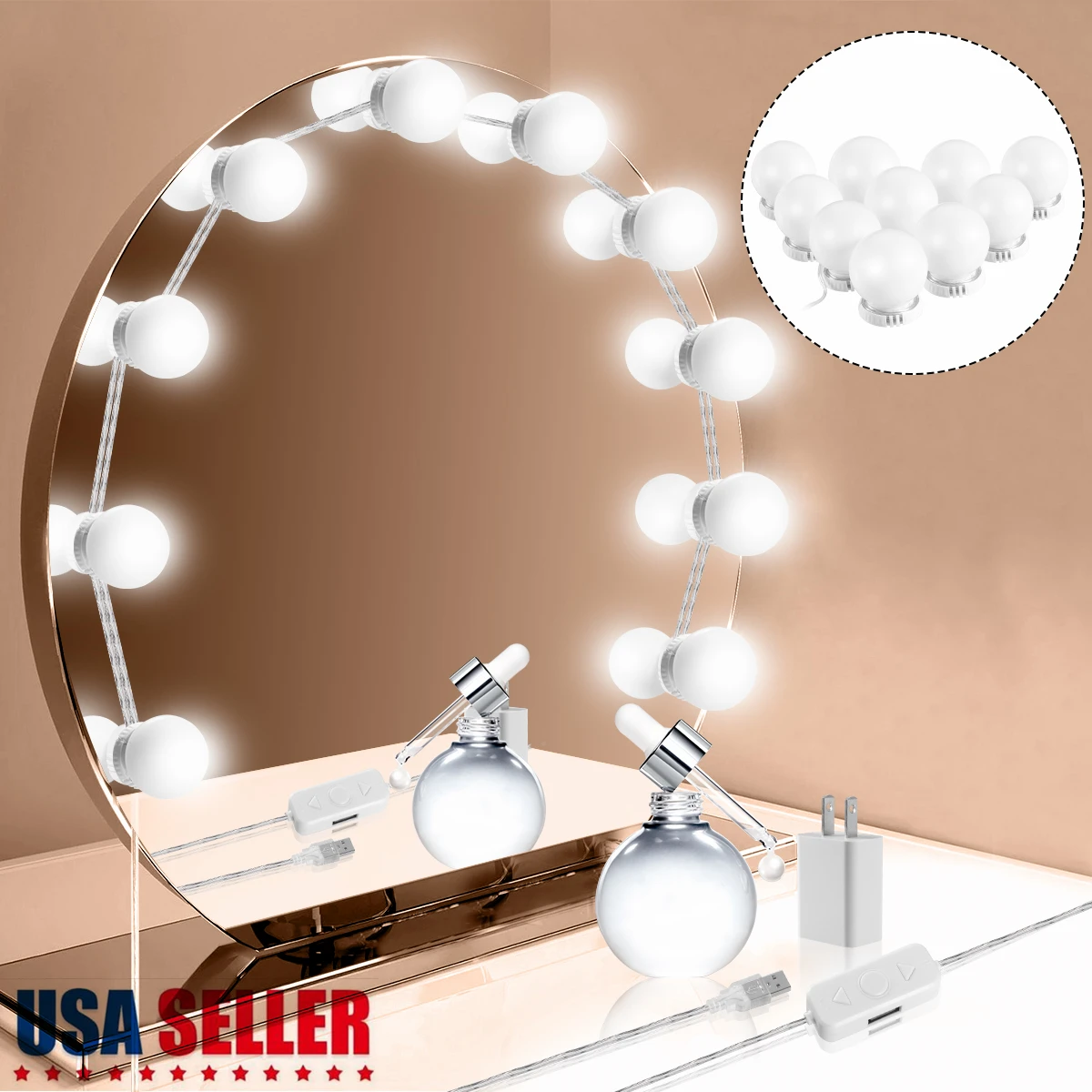 kit de luces led para espejo de tocador kit de bombillas para maquillaje espejo hollywood 10 leds para maquillaje