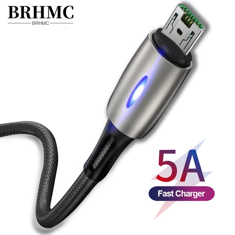 Кабель Micro USB-Type-A быстрая зарядка с подсветкой 0.3-2м цвета на выбор | Мобильные