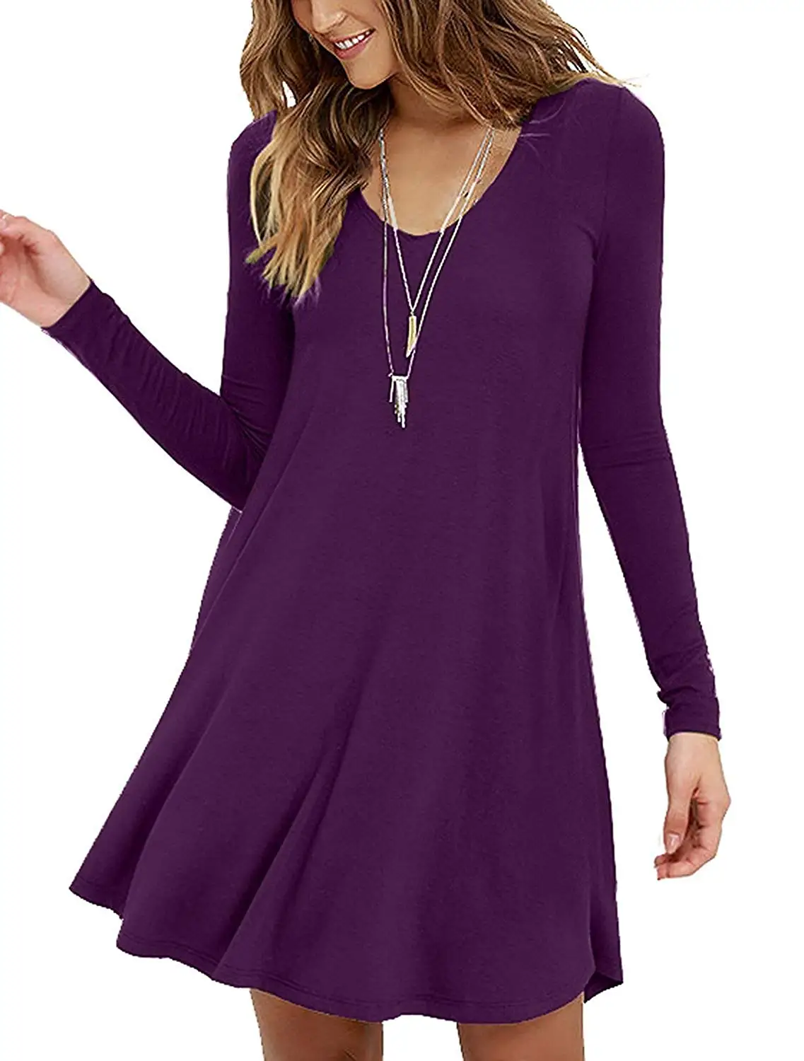 

ALM305 Women's Summer Sleeveless Casual Swing Simple T-Shirt Loose Dresses