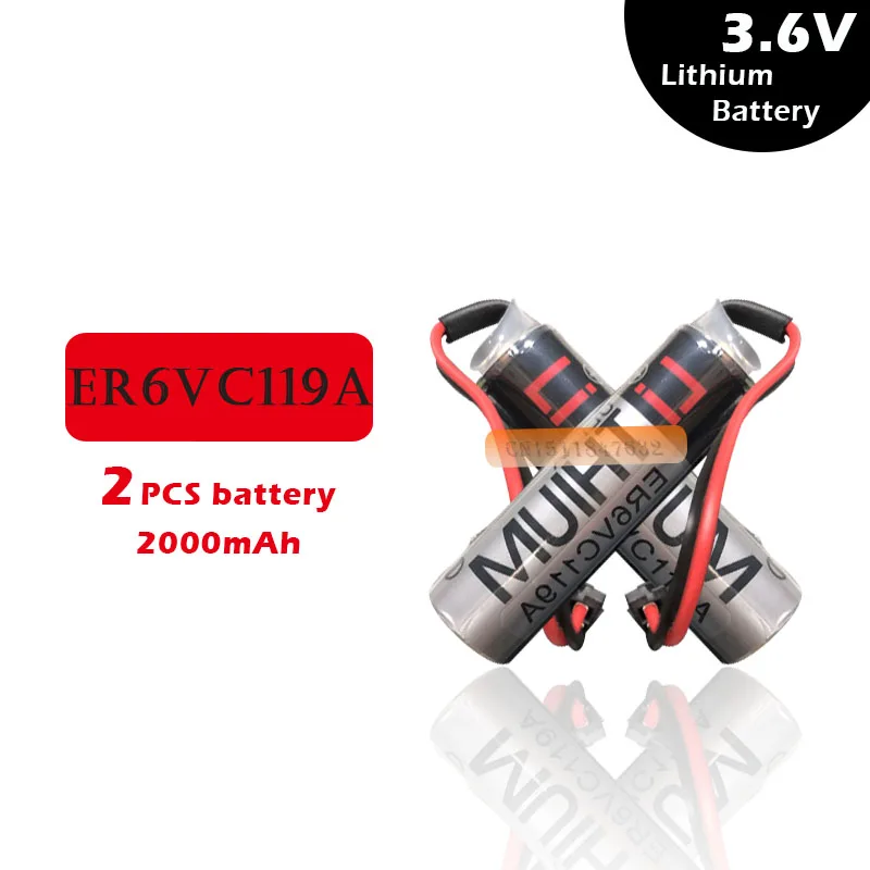 2 шт./партия для TOSHIBA ER6V ER6VC119A 3,6 в 2000 мАч аккумуляторная батарея с черной вилкой