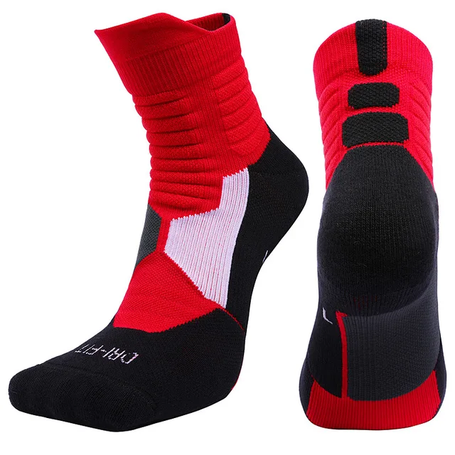 Unisex Professional Outdoor Sport Cycling Socks Basketball Football Soccer Running Trekking Socks Men Women red