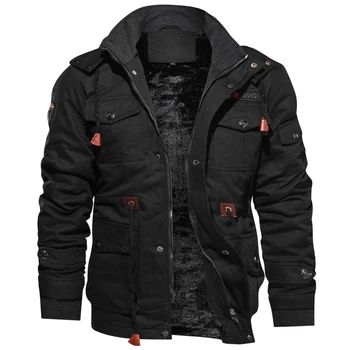 

2020 Jacket Men Thick Warm Military Bomber Tactical Jackets Mens Outwear Fleece Breathable Hooded Windbreaker Coats 4XL Clothes