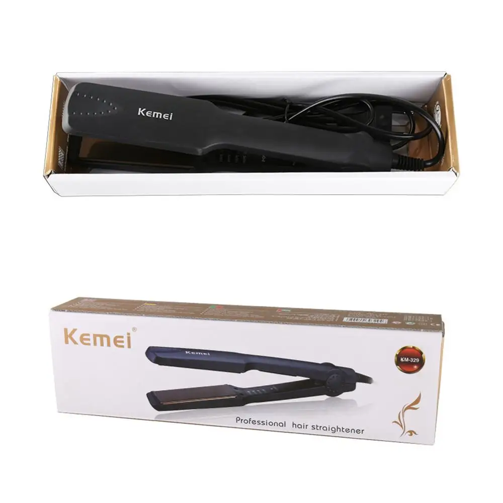 KEMEI Straightening Irons Fast Warm up Thermal Performance Professional Tourmaline Ceramic Heating Plate Hair Straightener