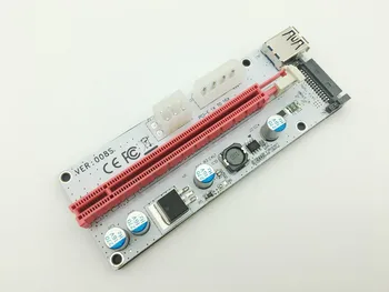 

VER008S 3in1 Molex Power 60CM PCI-E Riser Card 4pin 6pin Sata PCI Express 1x to 16x 1x Extension Cable for Bitcoin Miner Mining