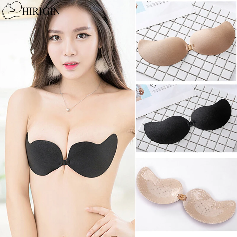 

Silicone Self Adhesive Seamless Wire Free Bras Omen Ladies Magic Push Up Strapless Invisible Bras Backless Intimate Bras