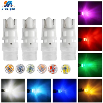 

10pcs W5W T10 2835 3 SMD OSRK 12V LED Bulb Nylon Spot White Light Bulb Turn Side Maker Cars Door Clearance Red Amber Green Pink