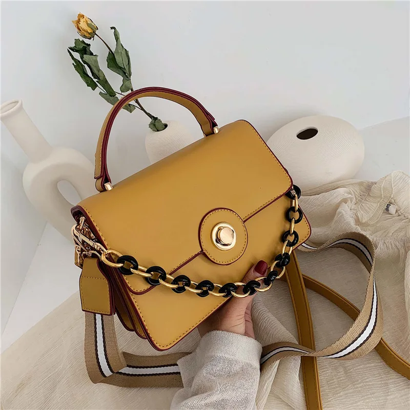 

Women's Bag Hand-held Buddha Small Square Bag Pu Solid Color Personality Small Bag String Chain Lock Women's Bag Wholesale