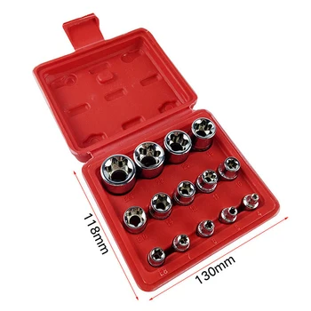 

Lock Wheel Nut Remover Socket Set Hex Torque E4 E24 Bits Chrome Vanadium Steel