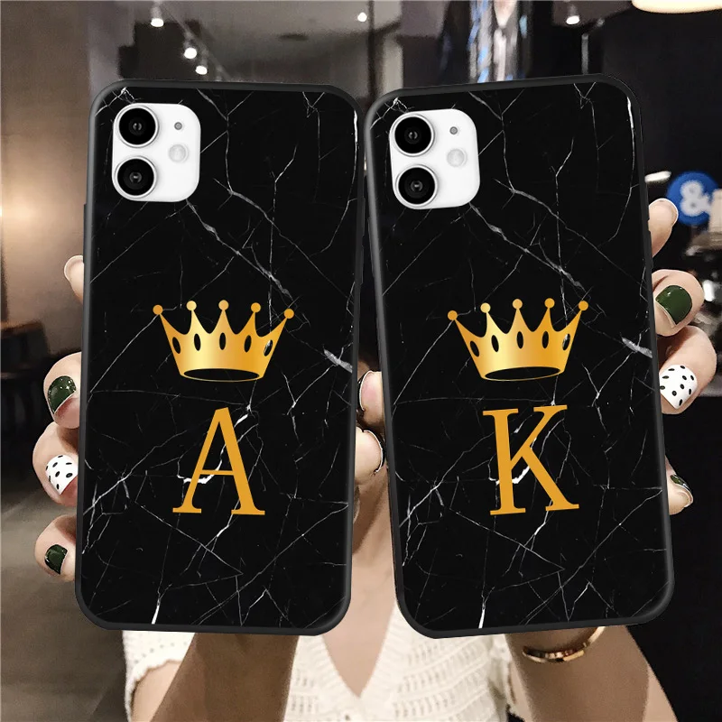 Чехол для телефона под заказ с именем queen iphone 11 Pro Max буквой монограммой черный
