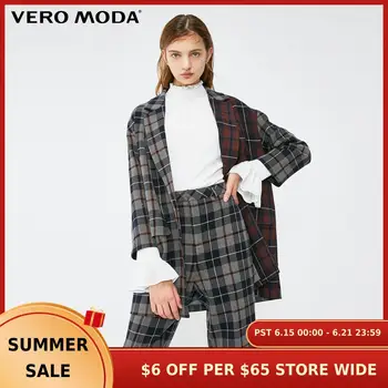 

Vero Moda Women's Plaid Assorted Colors Lapel Wrist Sleeves Loose Fit Blazer | 319108516
