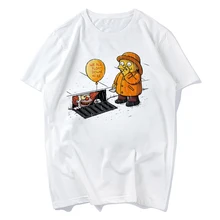 Футболка из фильма «IT movie» для мужчин, с принтом Стивен Кинга, высокое качество, клоун, футболки, бойтесь Хэллоуина, pennywise, пользовательские мужские футболки xxxl