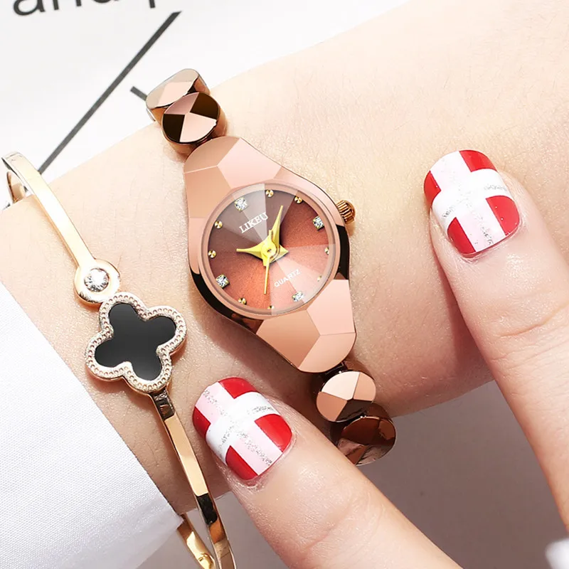 Bracelet watch female tungsten steel color waterproof Korean fashion simple diameter 20mmwrist watches for women 