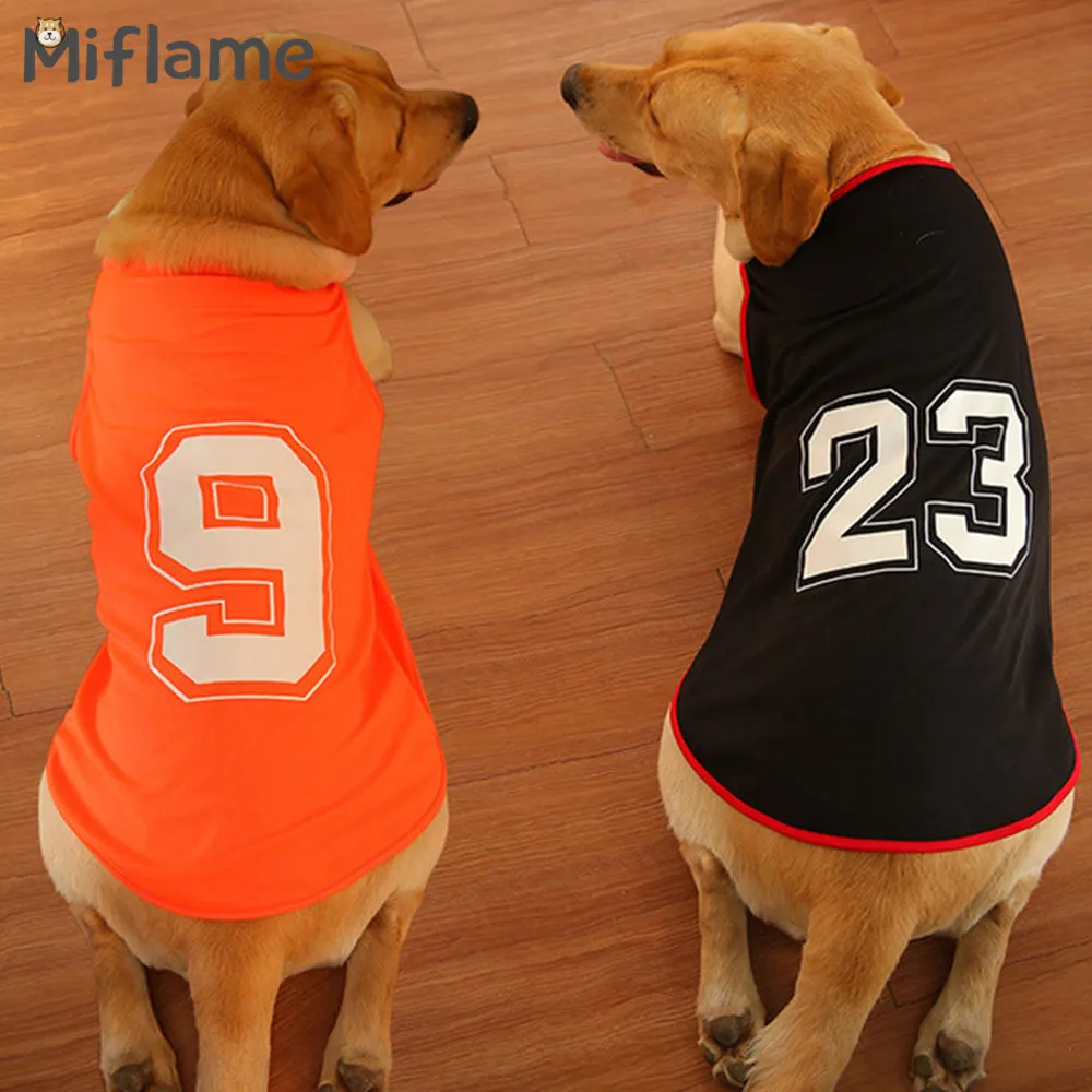 

Miflame Large Dogs Clothes Summer Dog Shirts Mesh Pet Sleeveless For Small Dogs Vests Labrador T-shirts Breathable Pet Costume