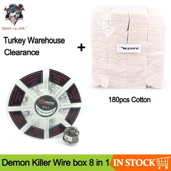 

Clearance Turkey Warehouse Original Demon Killer Wire box 8 in 1 with 180pcs Cotton for DIY RTA RDA RATA Atomizer Tank