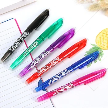 

6 pcs/lot Erasable Ballpoint Pen 6 Colors Blue Black Ink Pen Refill School Stationery Erase Pens Office Writing Supplie Gift