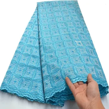 

African Swiss voile laces fabric in Switzerland 2020 Unique New embroidered Nigerian dry cotton lace fabrics with stones mv452