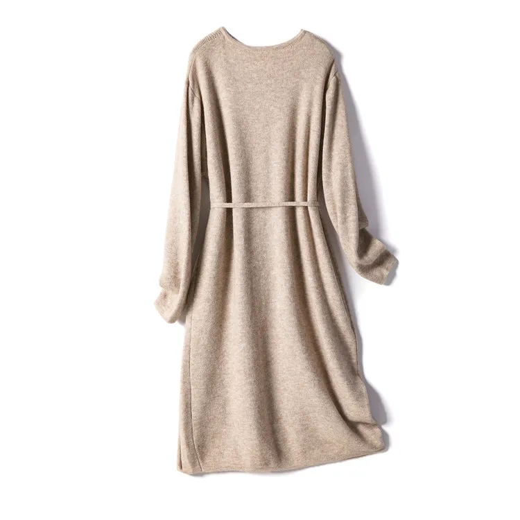Early Autumn Lazy Wind Inside The Big Yard with A Long Skirt Women's 2020 New Knitted Dress Over The Knee-length Sweater Skirt